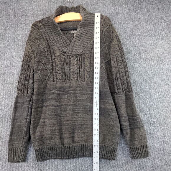 Method Cable Knit Sweater Mens Large Pullover Cowl Neck Multicolor Marled - Picture 9 of 11